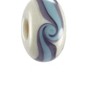 Lusty Glaze Bead in Blue & White
