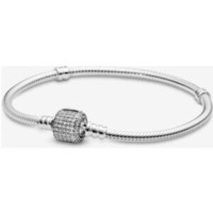Pandora Moments 590723CZ-20 Schlangen-Gliederarmband mit Funkelndem Pavé-Verschluss
