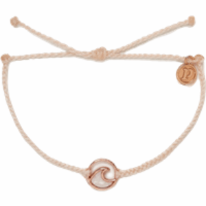 Opaque Resin Wave Bracelet in Rose Gold & Vanilla