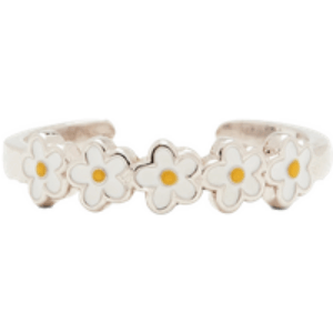 Painted Blooms Toe Ring in Silver