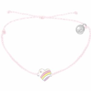 Pastel Vintage Heart Bracelet in Baby Pink