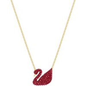 SWAROVSKI 5465400 ICONIC SWAN PENDANT, RED, GOLD-TONE PLATED