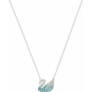 Swarovski 5512095 Crystal Iconic Swan Pendant, Blue, Rhodium Plated