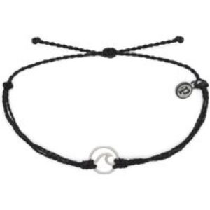 Wave Silver Bracelet in Black