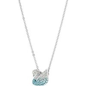 Swarovski 5512094 Iconic Swan Small Blue Pendant Necklace
