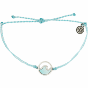 Stone Wave Silver Bracelet in Crystal Blue