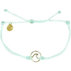 Wave Gold Bracelet in Seafoam