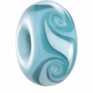 Gwithian Bead in Cyan & White