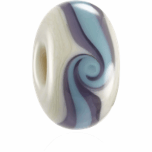 Lusty Glaze Bead in Blue & White