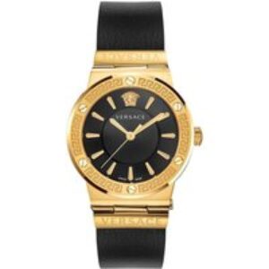 Versace VEVH00320 Greca Gold Black Leather Women’s Watch