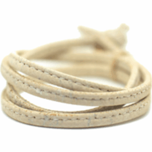 White Cork Wrap Bracelet in White