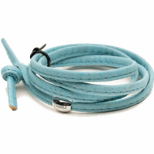 Sky Blue Cork Wrap Bracelet in Sky Blue