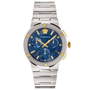 Versace VEZ900221 Blue 43 mm Greca Logo Men’s Watch