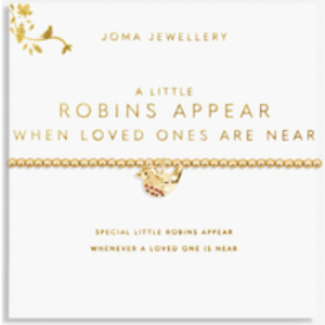 A Litte ‘Robins Appear When Loved Ones Are Near’ Bracelet in Gold Plating