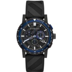 Burberry BU9806 The City Chronograph Black Dial Black Rubber Men’s Watch