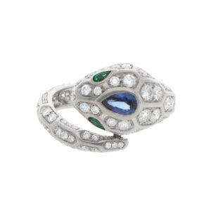 Vintage Bulgari Serpenti Seduttori Diamond Set Ring in White Gold