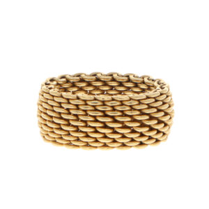 Vintage Tiffany & Co. Mesh Somerset Wide Ring in Yellow Gold