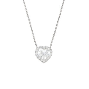 Vintage 1994 Graff GIA Certified 2.15ct Heart Diamond Cluster Necklace