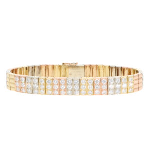 Vintage 1960s Rare Van Cleef & Arpels Four-Row Brick Link Diamond Bracelet