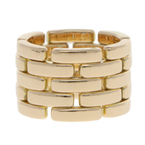 Vintage Cartier Maillon Panthère Five Rows Ring in Yellow Gold