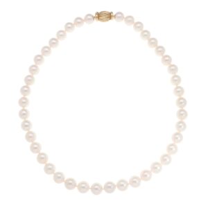Akoya Pearl Strand Necklace with Vintage Yellow Gold Clasp