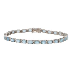 Contemporary Aquamarine and Diamond Bracelet