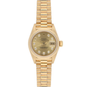Vintage 1995 Rolex Lady Datejust yellow gold 26mm President bracelet