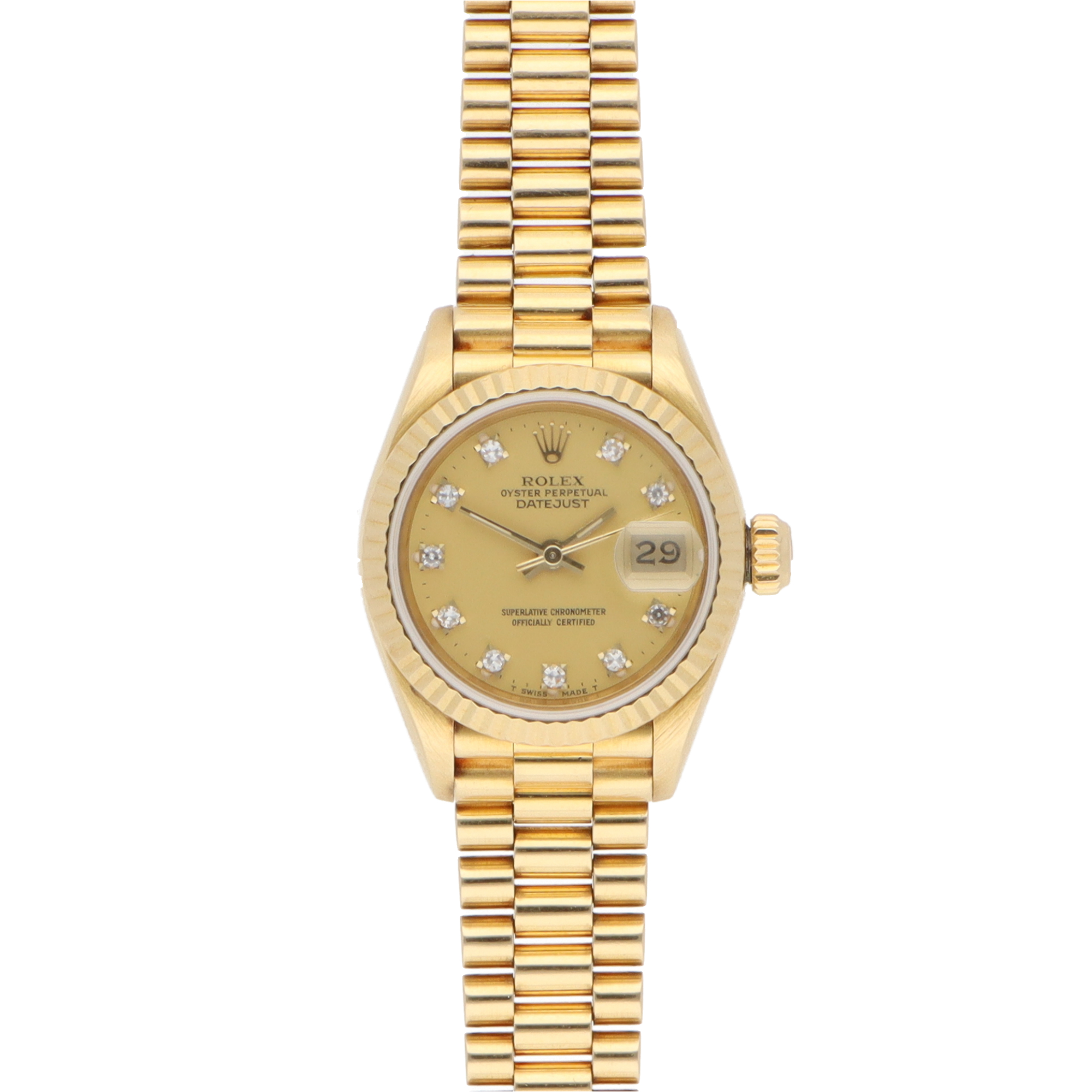 Vintage 1986 26mm Rolex Datejust Gold Watch