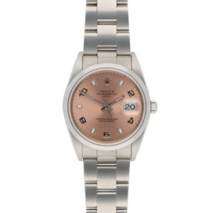 Vintage 2005 Salmon Pink Rolex Oyster Perpetual Date Watch
