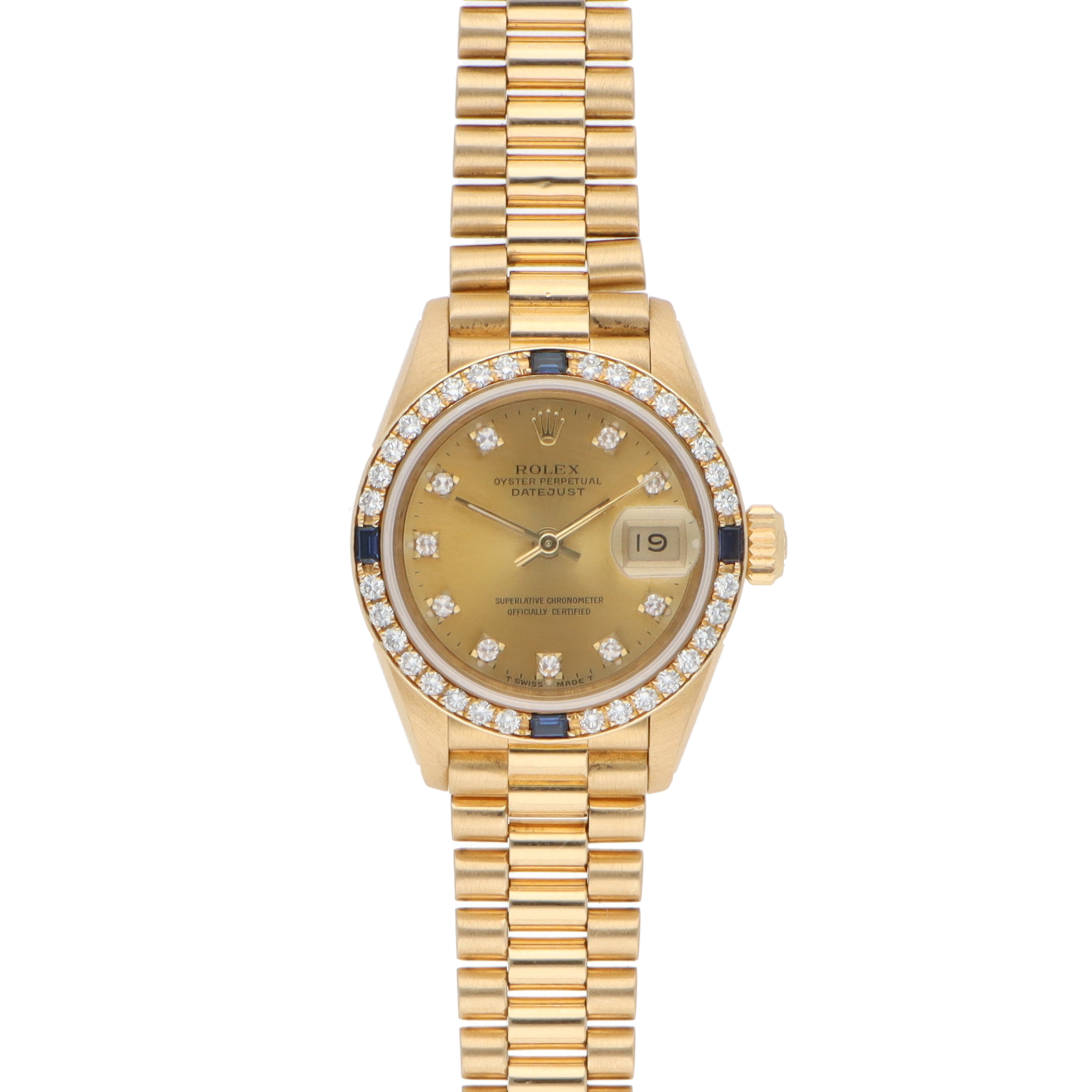 Vintage 1990 26mm Rolex Lady Datejust Yellow Gold Watch
