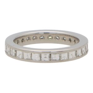 Contemporary Carre Cut Diamond Full Eternity Ring