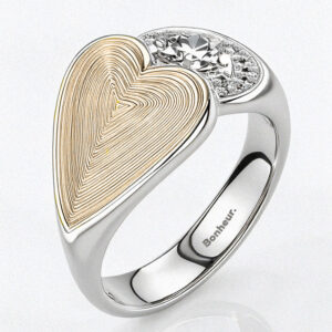 Simone Big Heart Ring – Rhodium Plated / 6