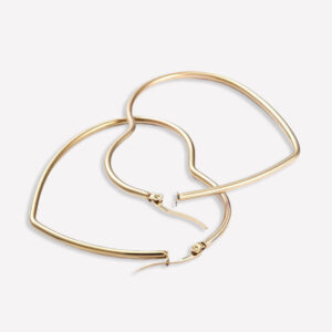 Selby Heart Hoops – Rhodium Plated / Small