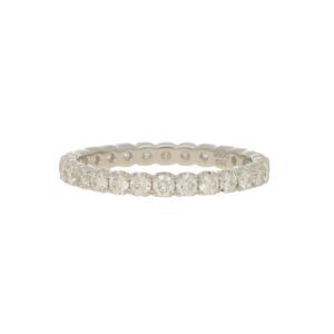 Contemporary 0.95ct Round Brilliant Cut Diamond Eternity Ring in White Gold