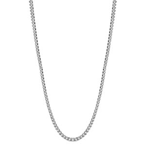 Alisa Curb Chain Silver Necklace – Rhodium Plated