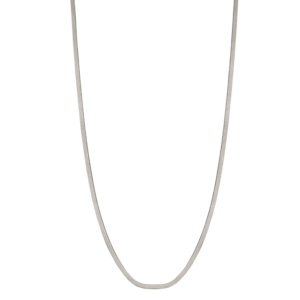 Georgia Silver Thin Herringbone Necklace – 16″