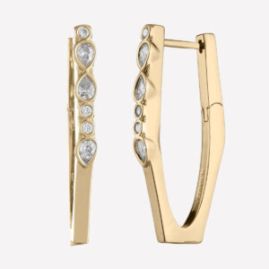 Mael Hoop Earrings with Crystals – 18k Rose Gold Plated Brass