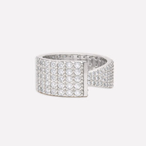Monet Asymmetrical Ring – 8 / Rhodium Plated