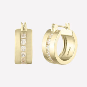 Livie Baguette Hoop Earrings – 18k Gold Plated