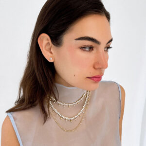 Roxane Ball Chain Necklace – Rhodium Plated