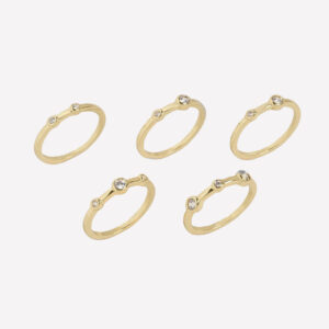 Diana Bezel Rings – 7 / 18k Gold Plated / White