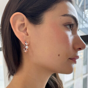 Milou Bezel-Set Earrings – 18k Rose Gold Plated Brass