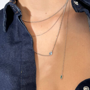 Joélle Bezel-Set Necklace – 18k Rose Gold Plated Brass