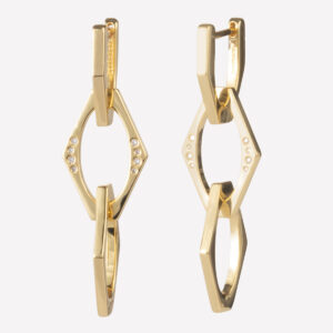 Billie Chain Drop Earrings – Rhodium Plated