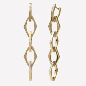 Maél Chain Link Earrings – 18k Rose Gold Plated Brass