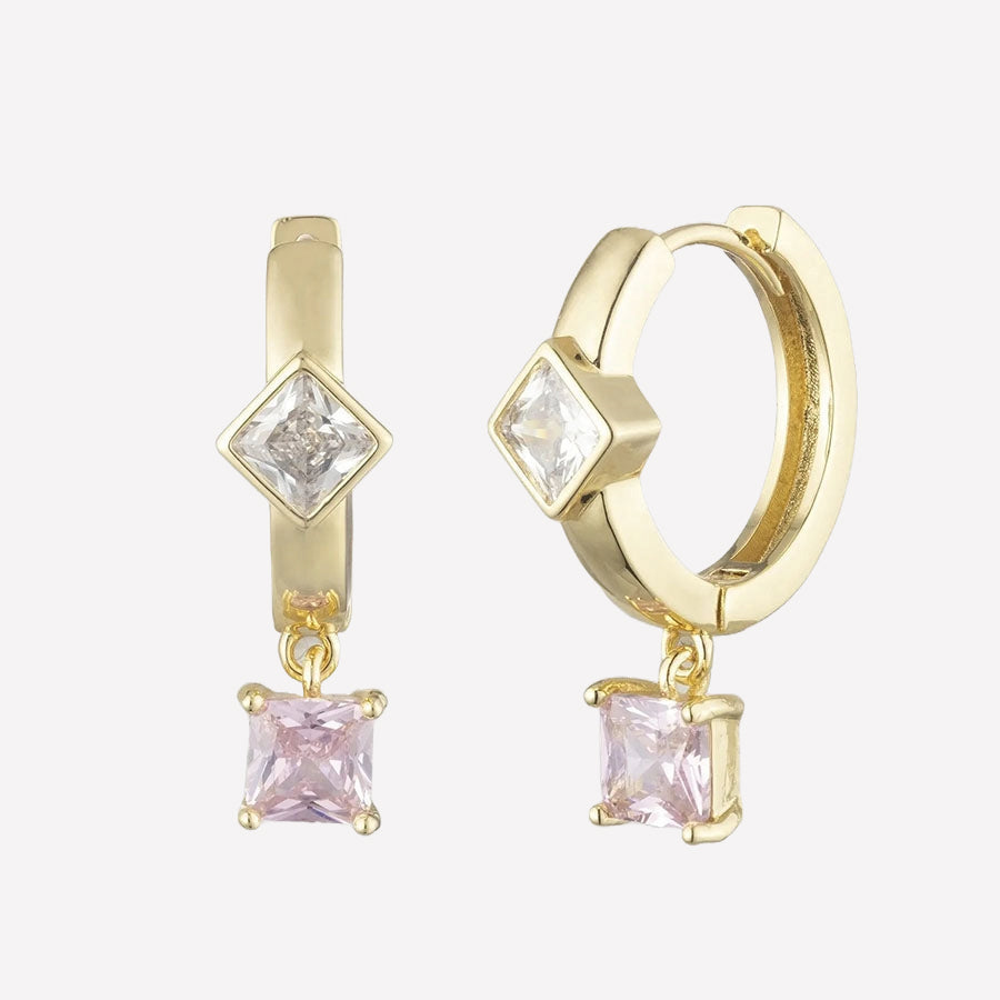 Giselle Charm Hoops - 18k Rose Gold Plated / Royal Blue