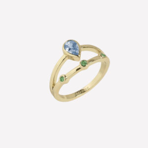 Aliane Colored Stone Ring – 7 / 18k Gold Plated
