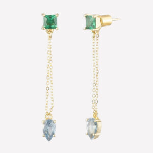 Kathryn Crystal Drop Earrings – Rhodium Plated