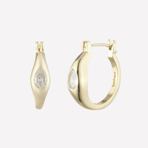 Babette Crystal Hoop Earrings – 18k Rose Gold Plated