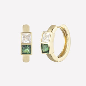 Michelle Crystal Hoops – 18k Rose Gold Plated